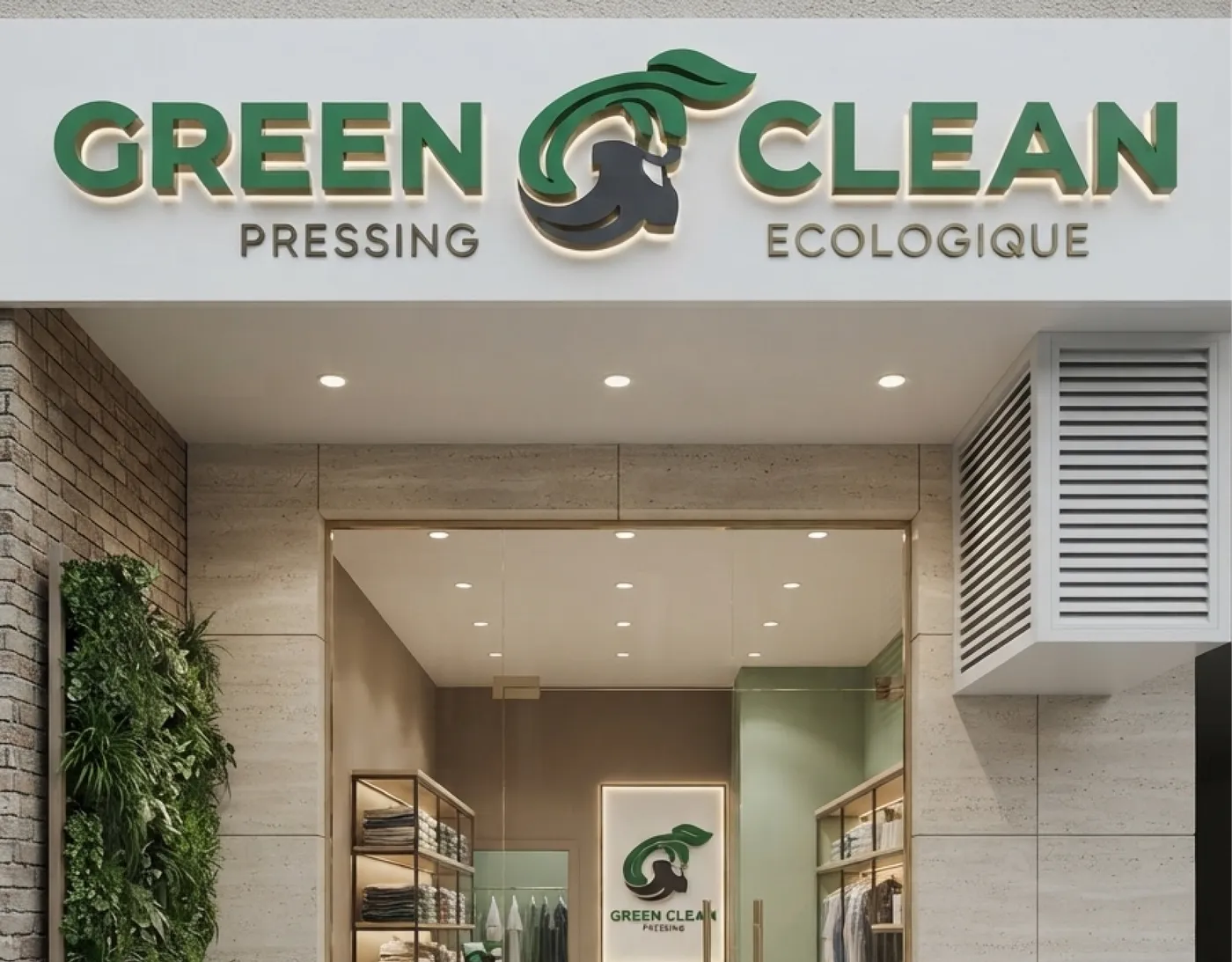 Façade et vitrine du pressing greenclean à Berrechid